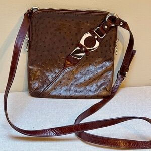 Donald J Pliner Ostrich Embossed Leather Women’s Crossbody Bag